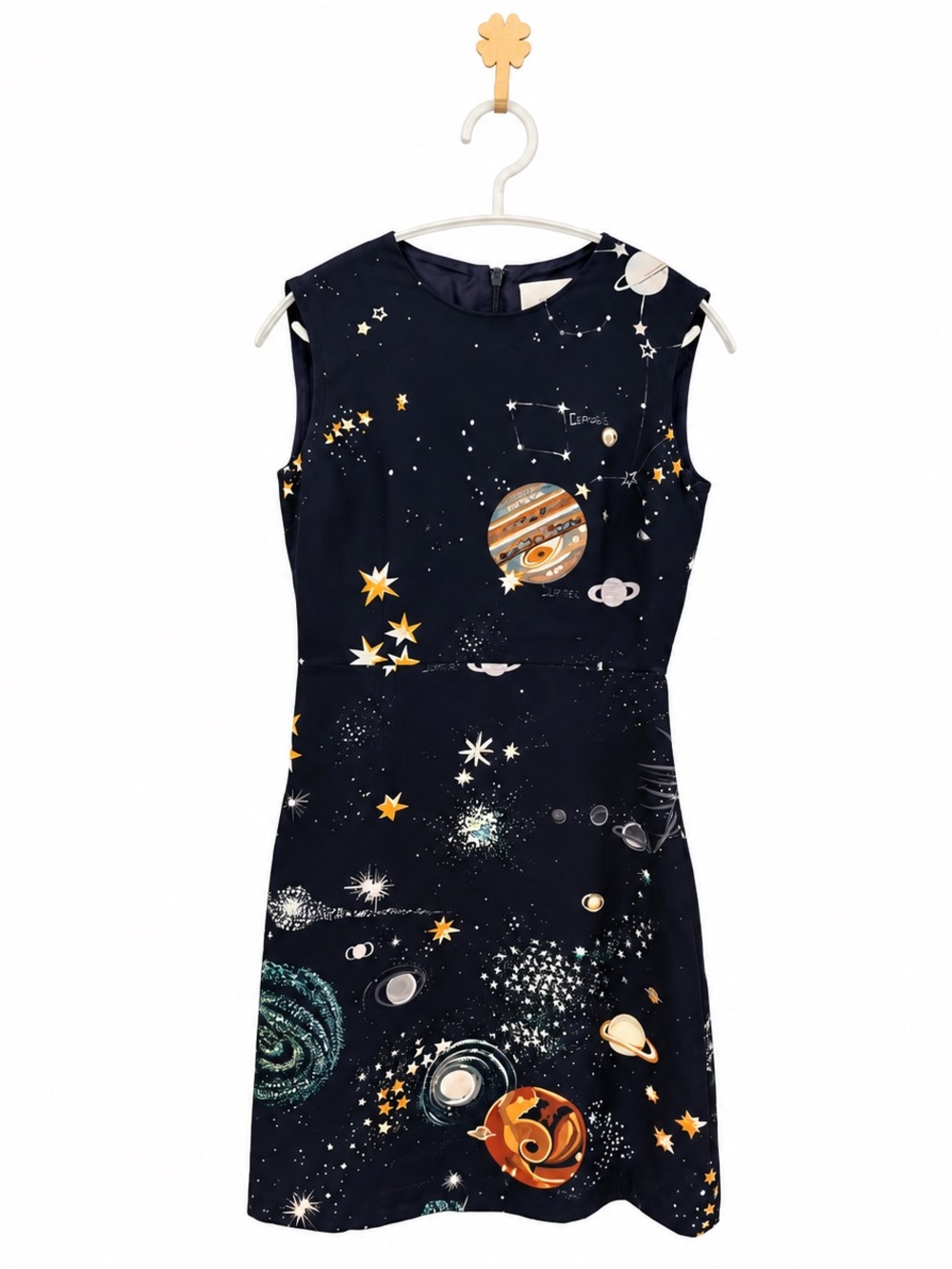 🚩steal Valentino Navy Sleeveless Planet & Star Print Dress